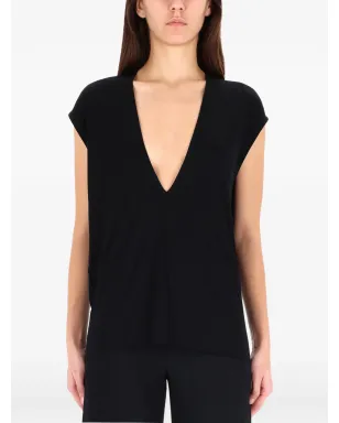 Rick Owens Lilies V-neck top - Black - サムネイル2