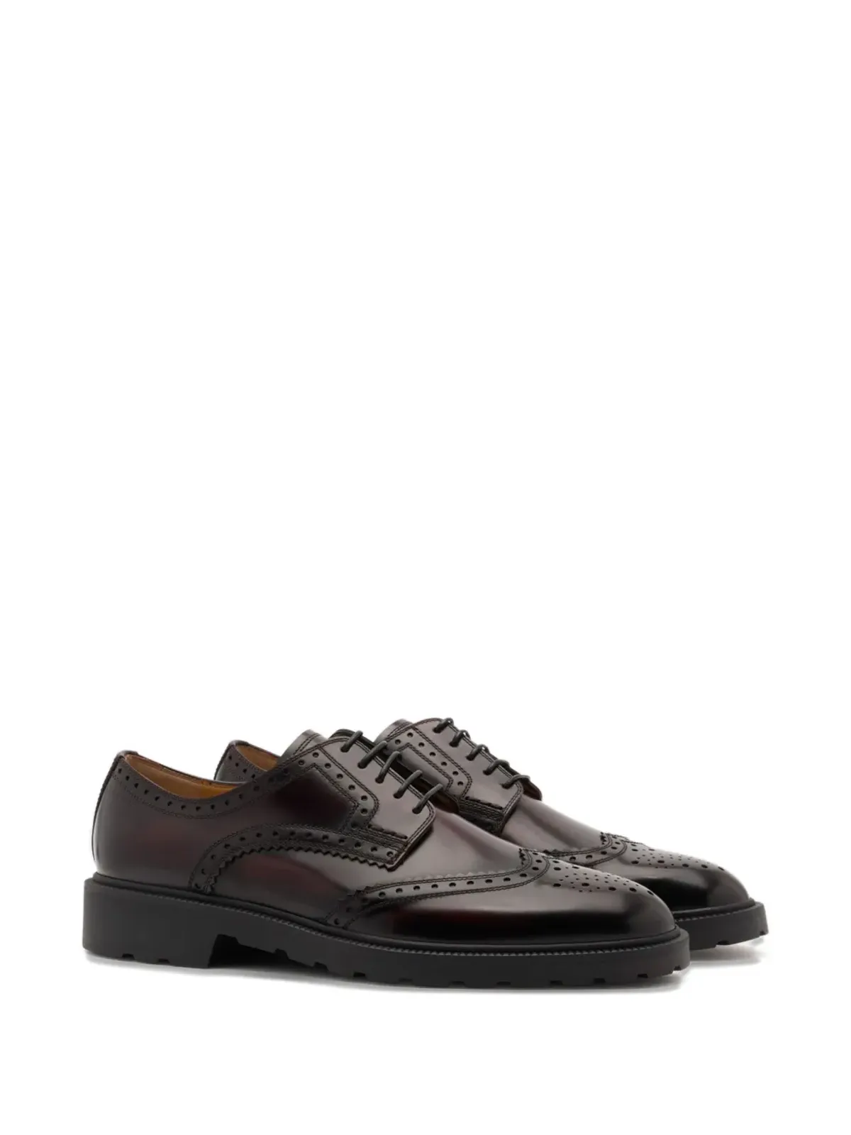 Bally Eduard ブローグ レザー ダービーシューズ レッド - 画像2