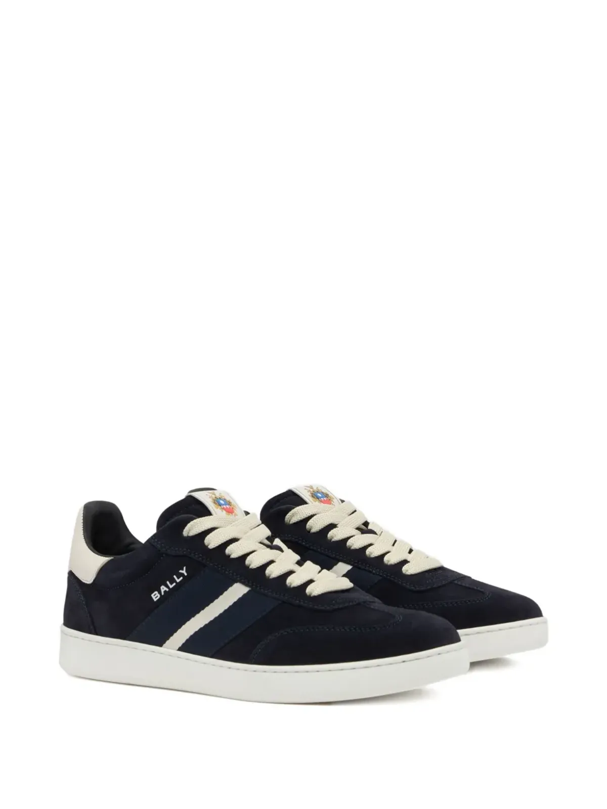 Bally レトロ クレスト ストライプ スエード スニーカー - 画像2