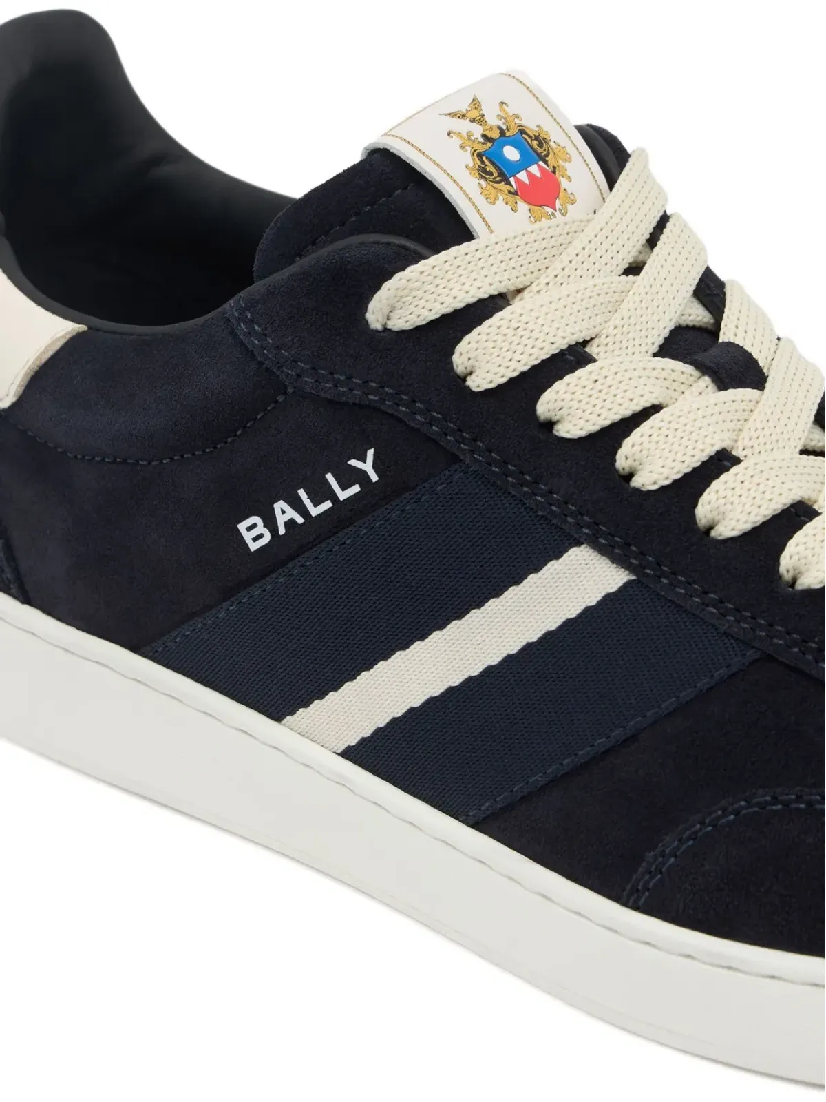 Bally レトロ クレスト ストライプ スエード スニーカー - 画像4