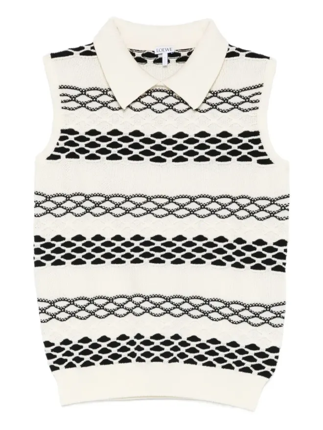 LOEWE LOEWE スプレッドカラー柄ノースリーブトップスの商品画像