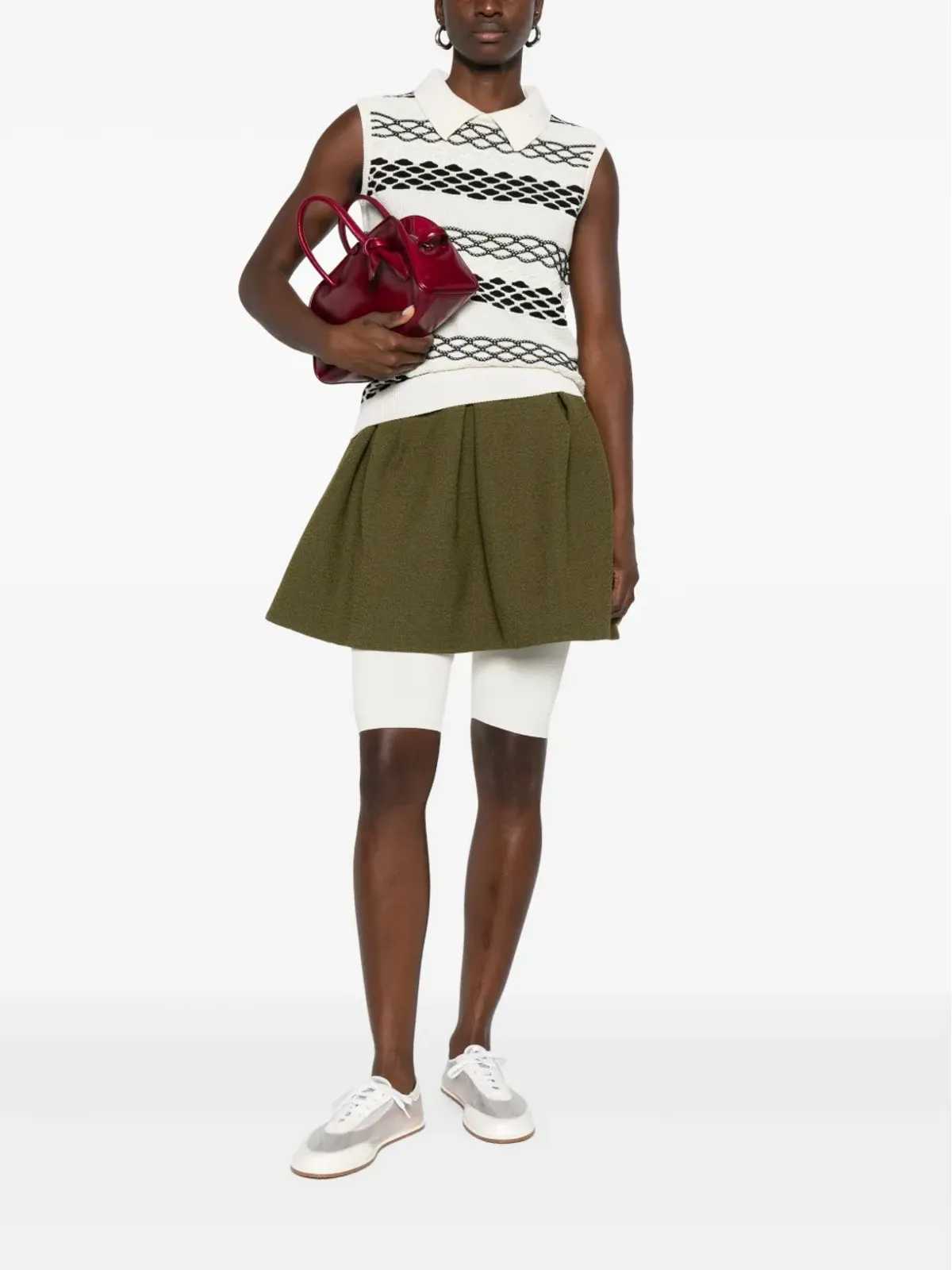 LOEWE スプレッドカラー柄ノースリーブトップス - 画像2