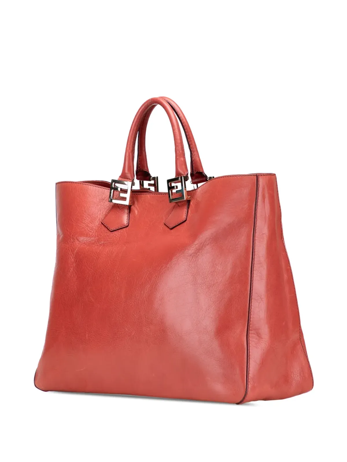 Fendi Pre-Owned ラージレザー ツインズ トート サッチェル - 画像3