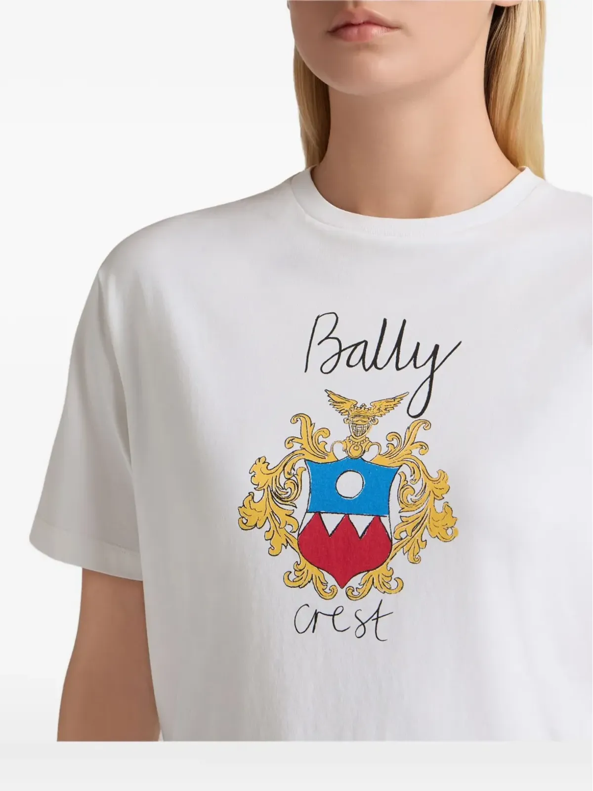 Bally crest-print cotton T-Shirt - White - 画像5