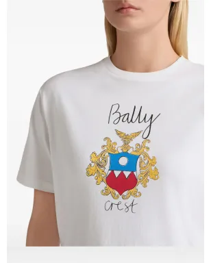 Bally crest-print cotton T-Shirt - White - サムネイル5