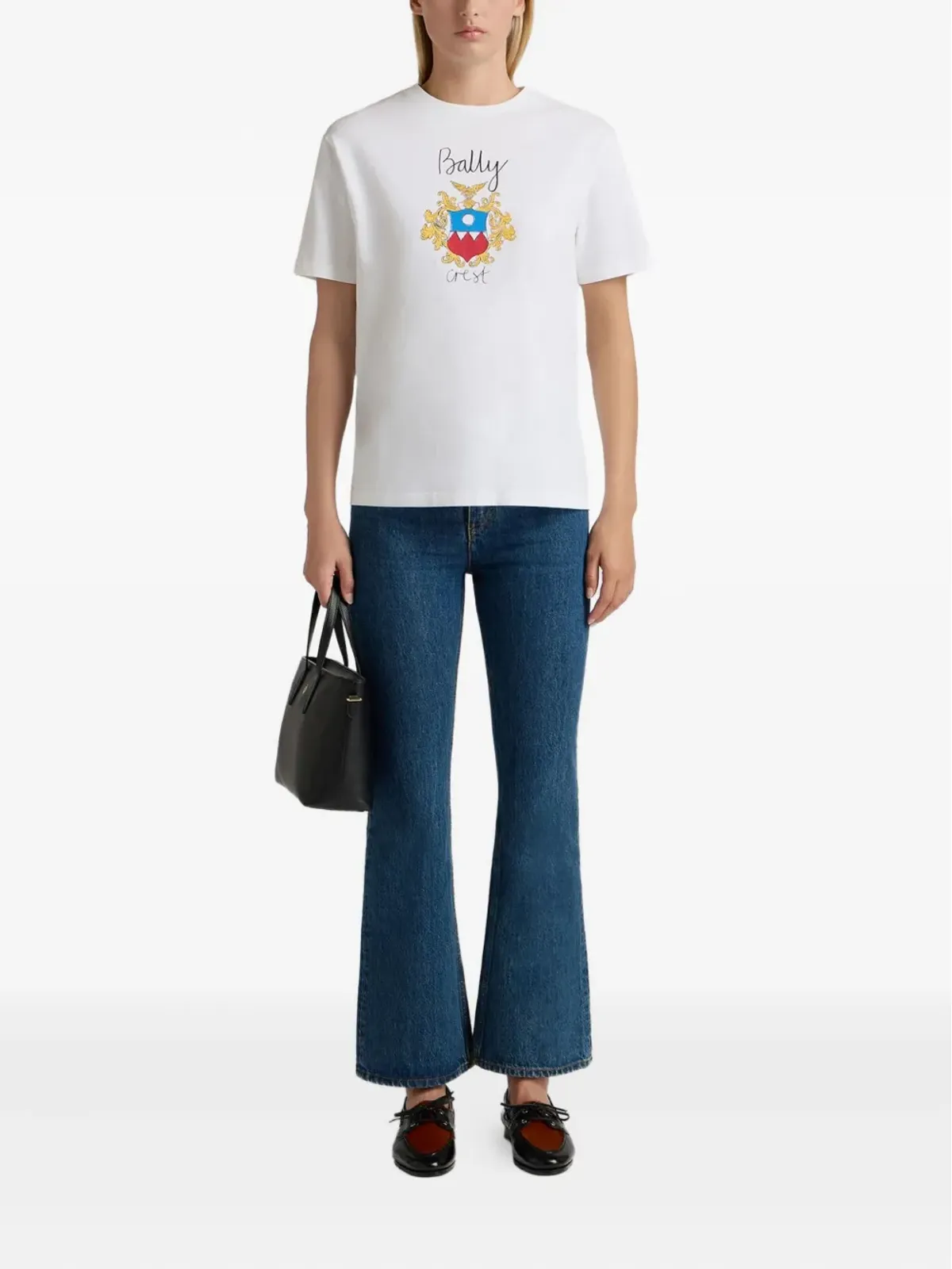 Bally crest-print cotton T-Shirt - White - 画像2