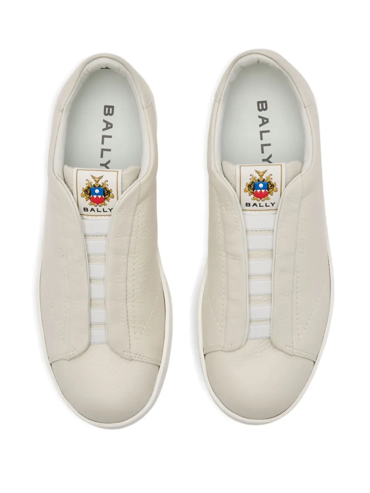 Bally ベージュ グレインドレザー レトロクレスト スニーカー - 画像3