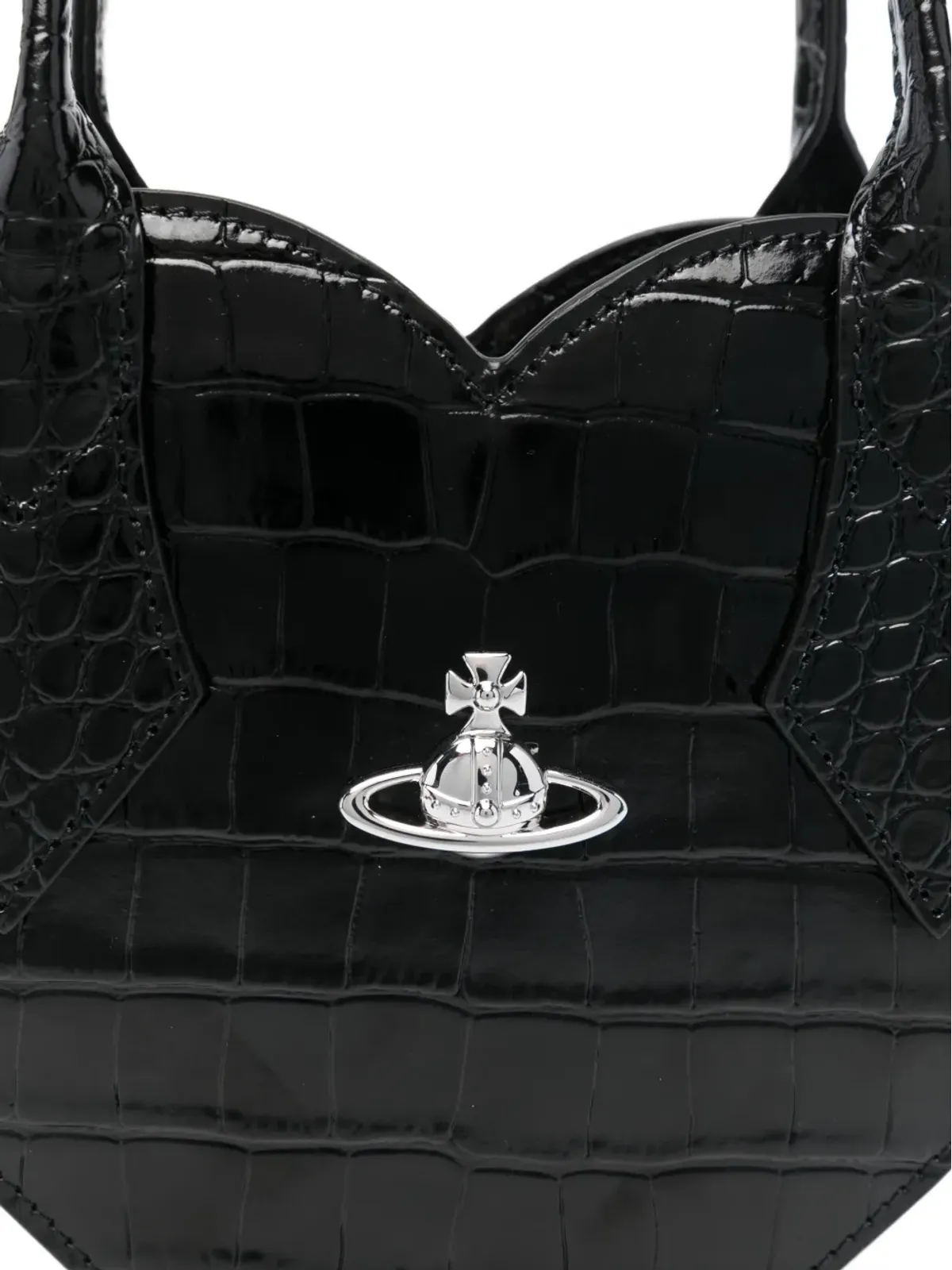 Vivienne Westwood ジョセフィン ハート トートバッグ ブラック - 画像4