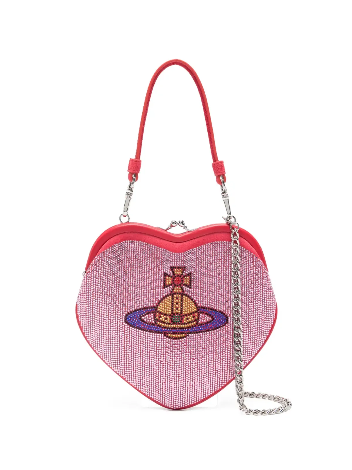 Vivienne Westwood Belle heart-frame ホットフィックス トートバッグ - Red - 画像1