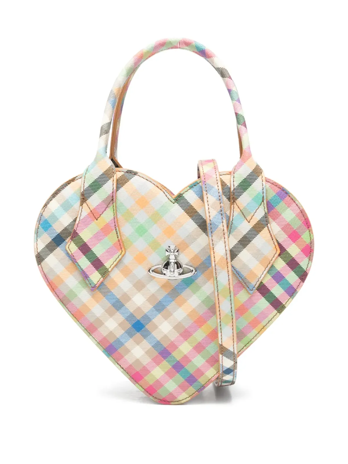 Vivienne Westwood ジョセフィーネ ハート柄チェック トートバッグ - Neutrals - 画像1