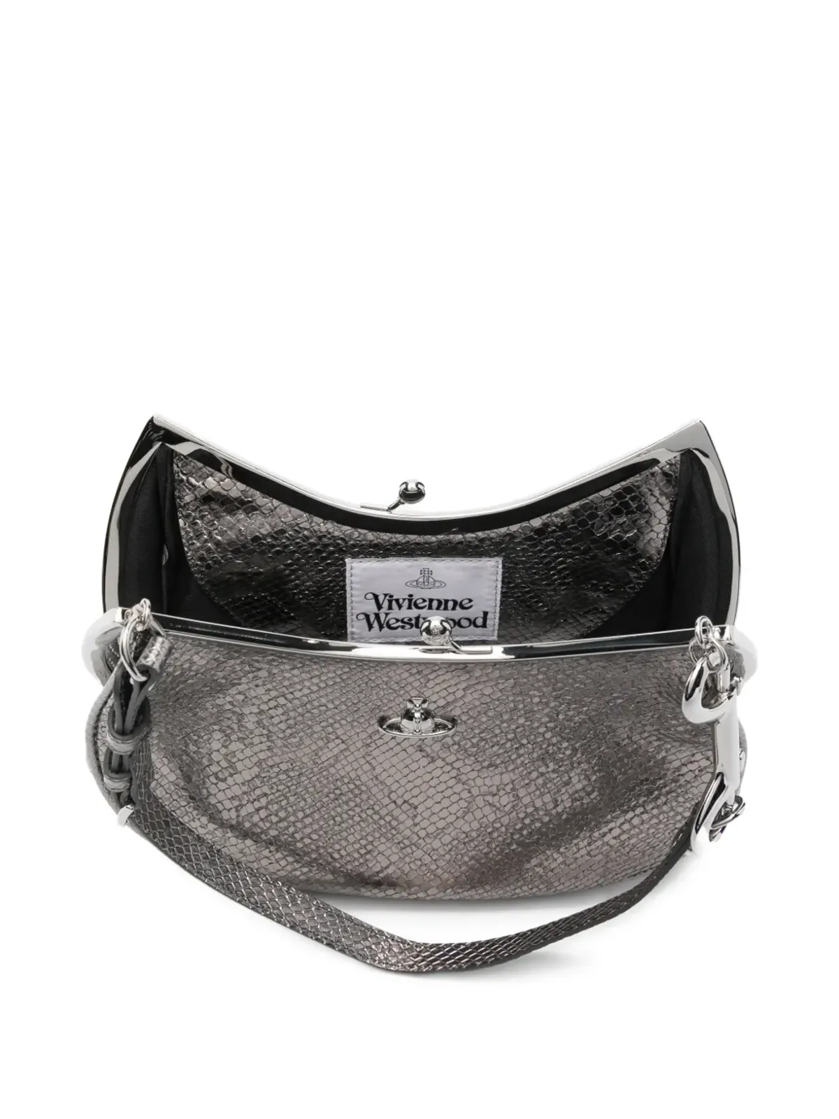 Vivienne Westwood パイソンエンボスレザーショルダーバッグ - 画像5