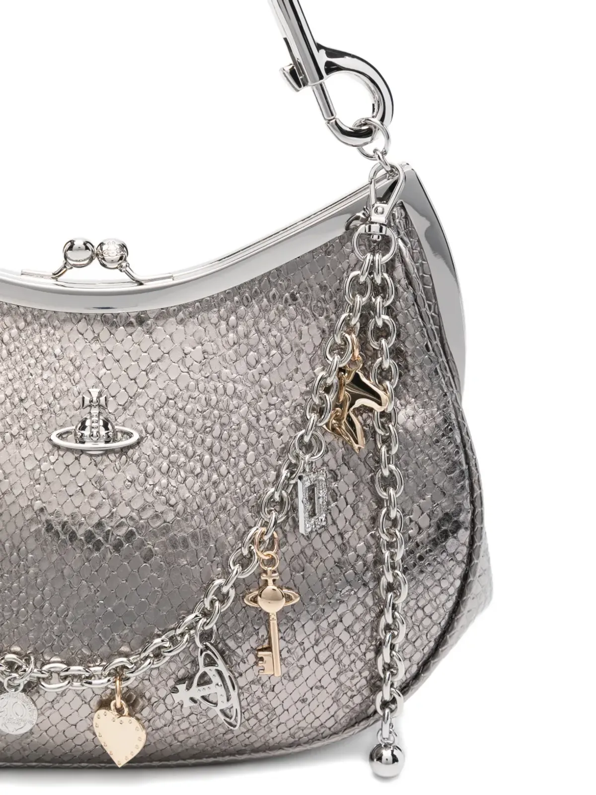 Vivienne Westwood パイソンエンボスレザーショルダーバッグ - 画像4