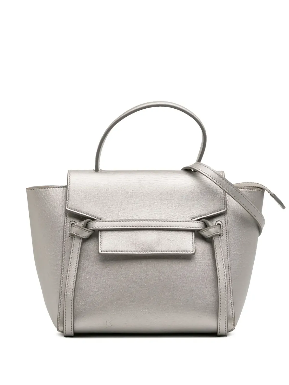 Celine Pre-Owned 2018 ナノラミネーテッド カーフスキン ベルトバッグ サッチェル - シルバー - 画像1