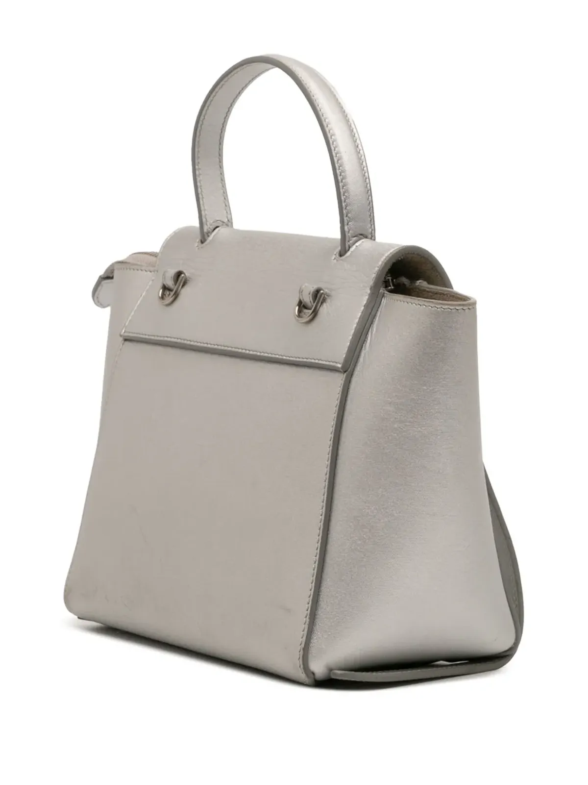 Celine Pre-Owned 2018 ナノラミネーテッド カーフスキン ベルトバッグ サッチェル - シルバー - 画像3