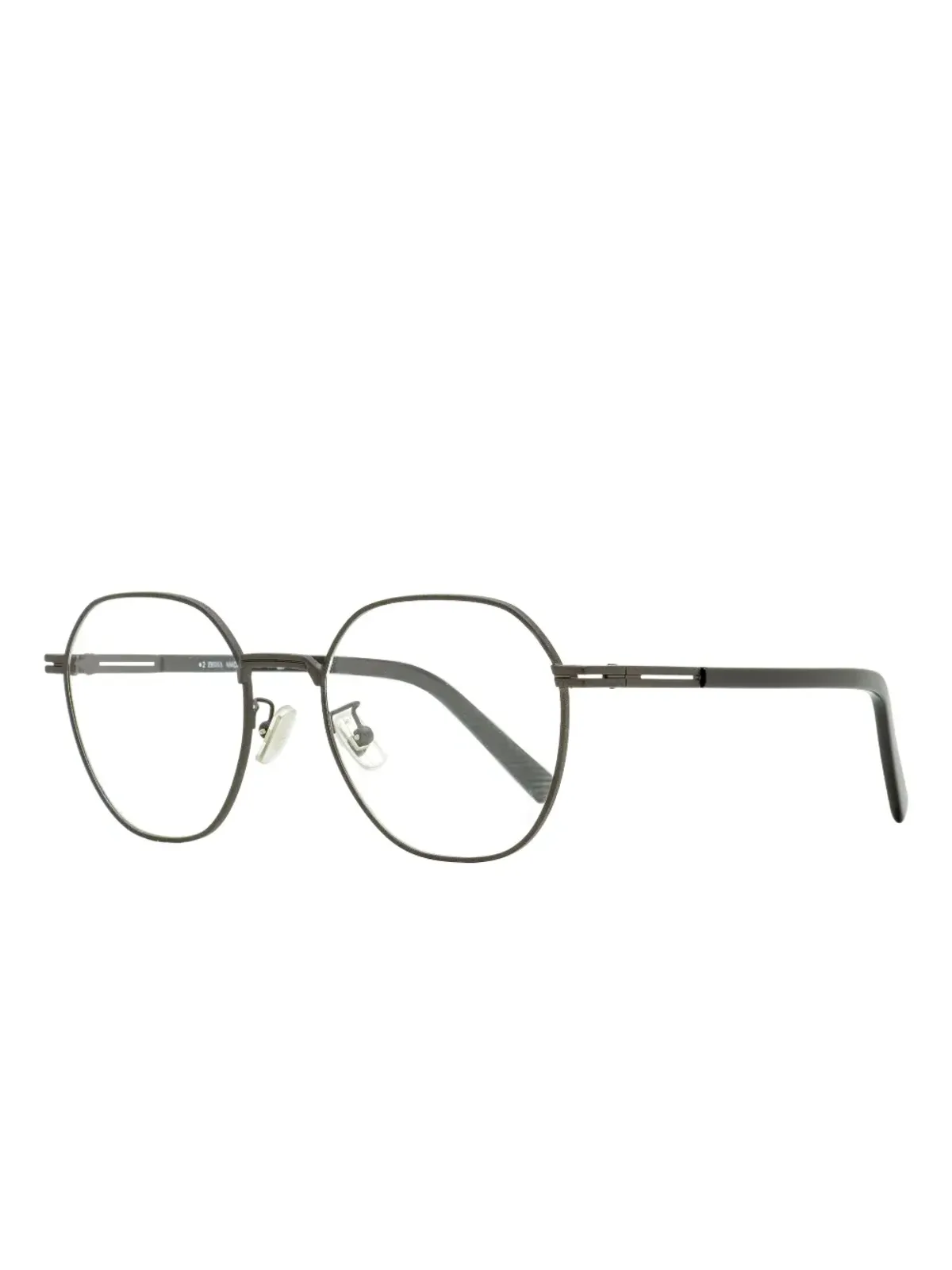 Zegna 幾何学的なシングルブリッジ眼鏡 - 画像2