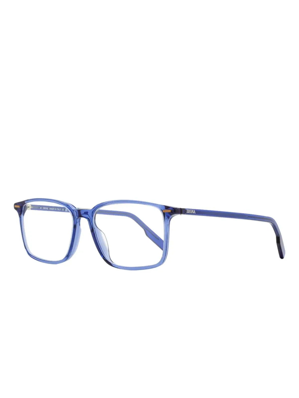 Zegna スタッドディテール レクタンギュラー メガネ - 画像2
