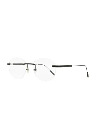 Zegna リムレス オーバルシェイプの眼鏡 - ブラック - サムネイル2