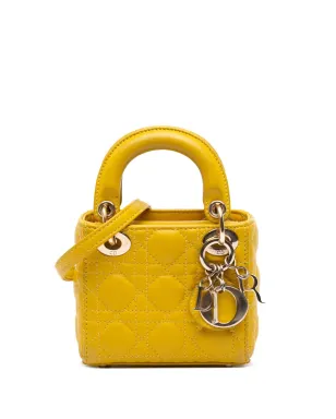 Christian Dior Pre-Owned マイクロラムスキン キャンナージュ レディ ディオール サッチェル - イエロー - サムネイル1