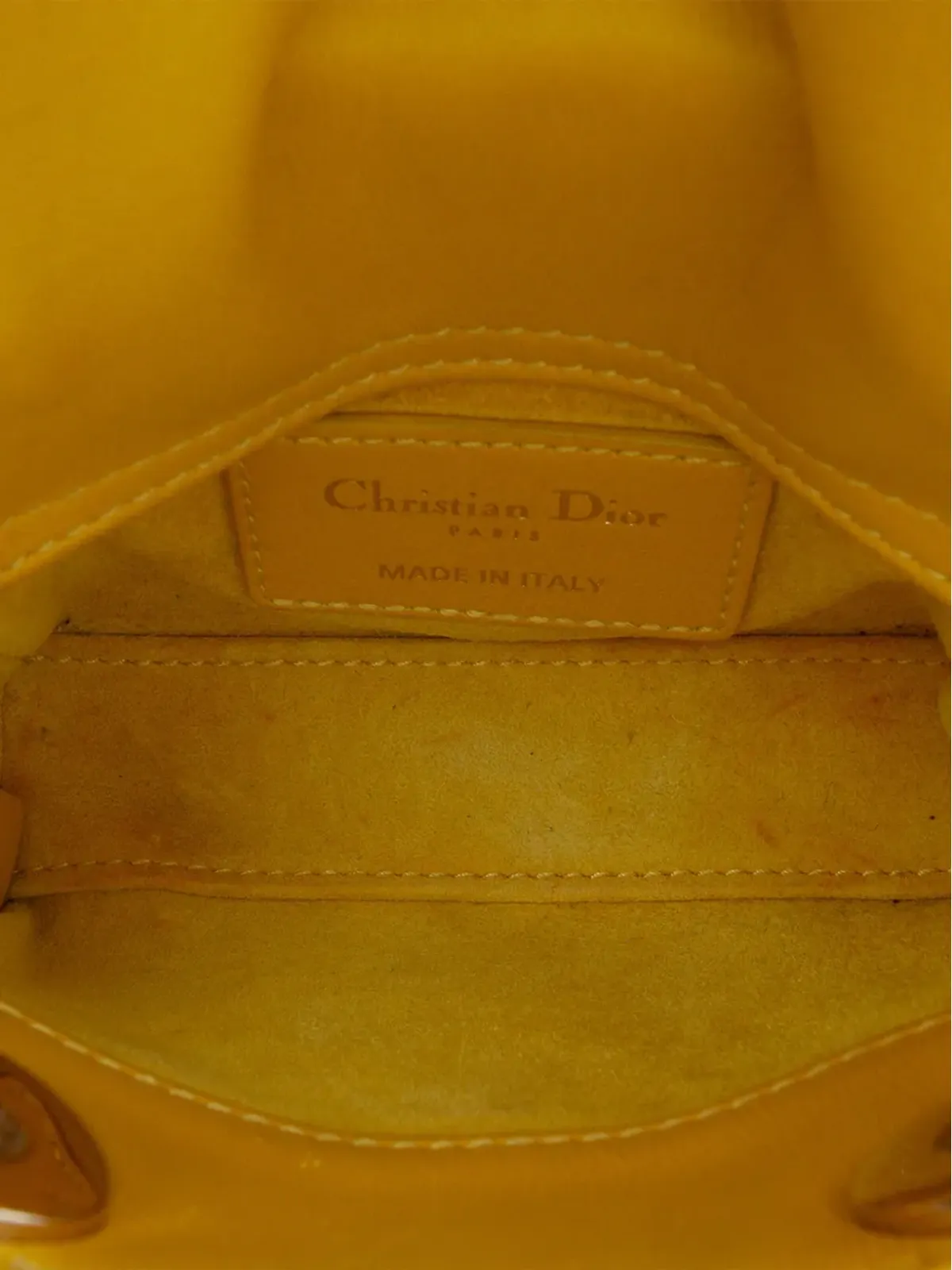 Christian Dior Pre-Owned マイクロラムスキン キャンナージュ レディ ディオール サッチェル - イエロー - 画像5