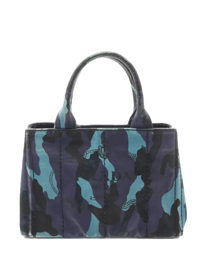 Prada Pre-Owned Prada Pre-Owned 2000s Kanapa camouflage tote bag - Blueの商品画像