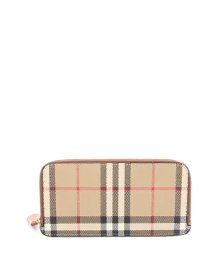 Burberry Pre-Owned チェック柄レザー カードケース - ブラウン - サムネイル1