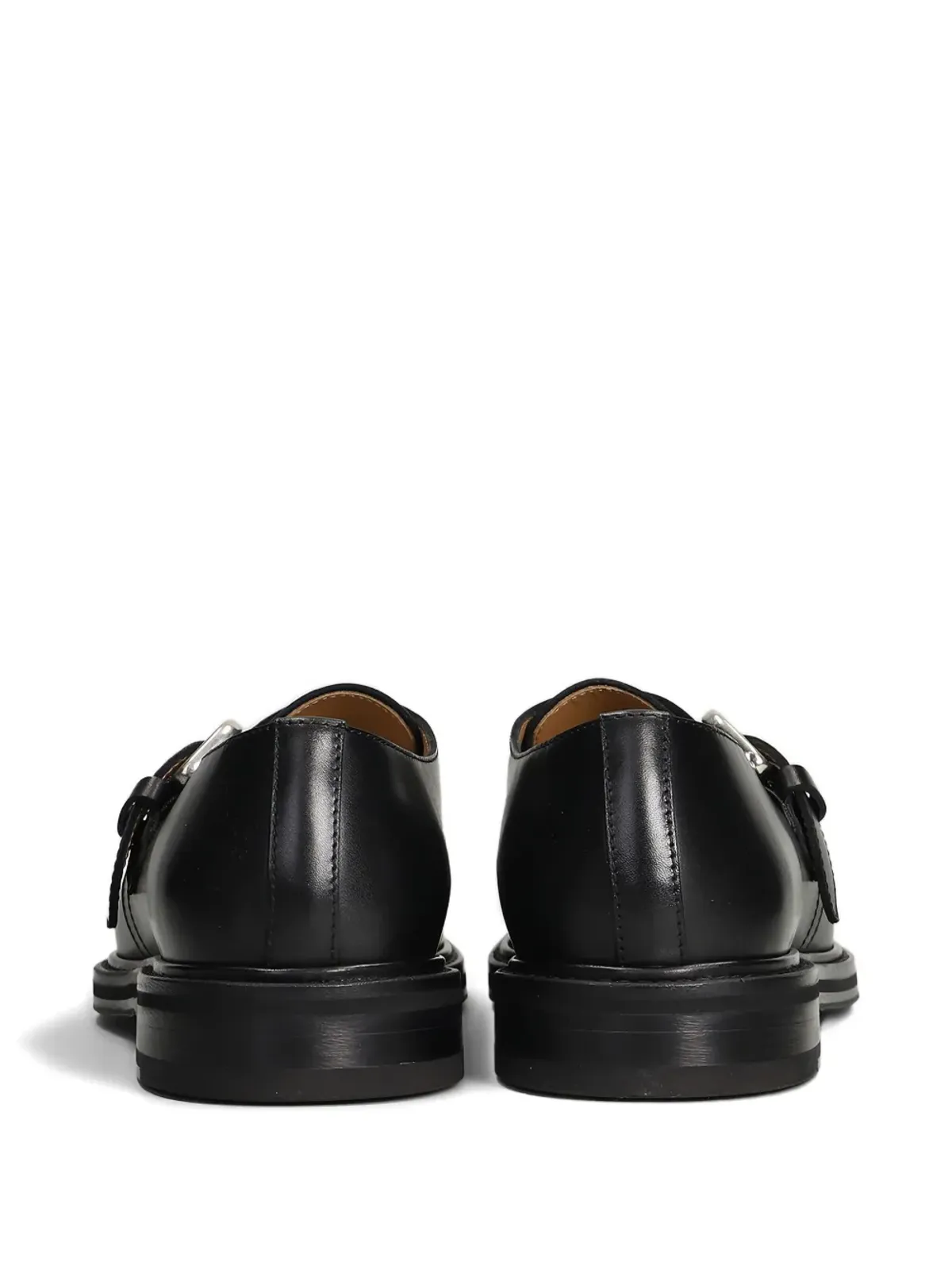 Henderson Baracco バックルストラップ レザー モンクシューズ - 画像3
