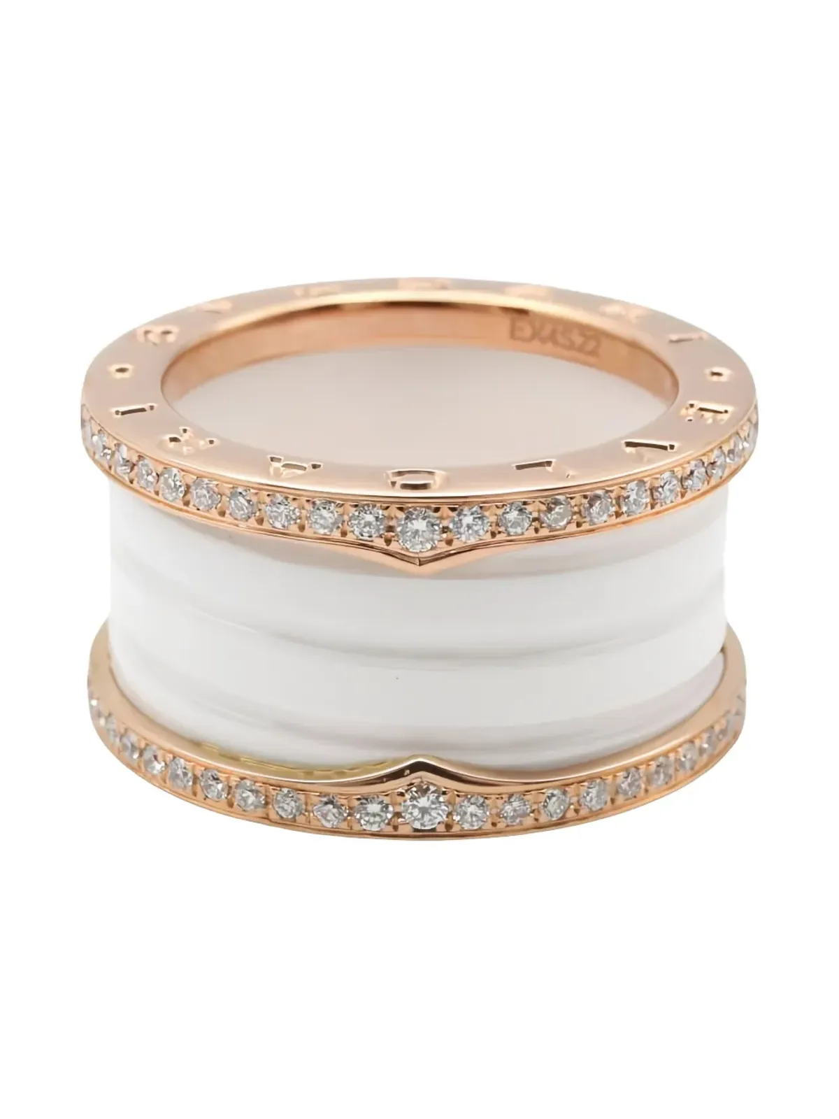 Bvlgari Pre-Owned 18K ピンクゴールド B-zero1 ダイヤモンドリング - 画像2