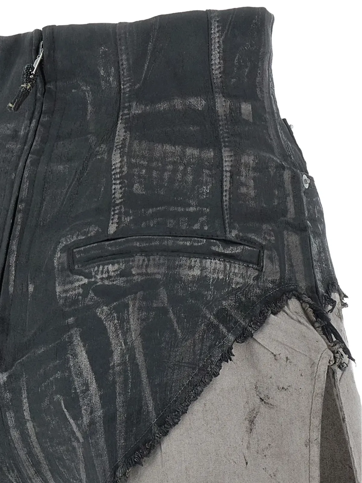 Rick Owens DRKSHDW Dirt Cutoffs コーティング加工フリンジショーツ - 画像3