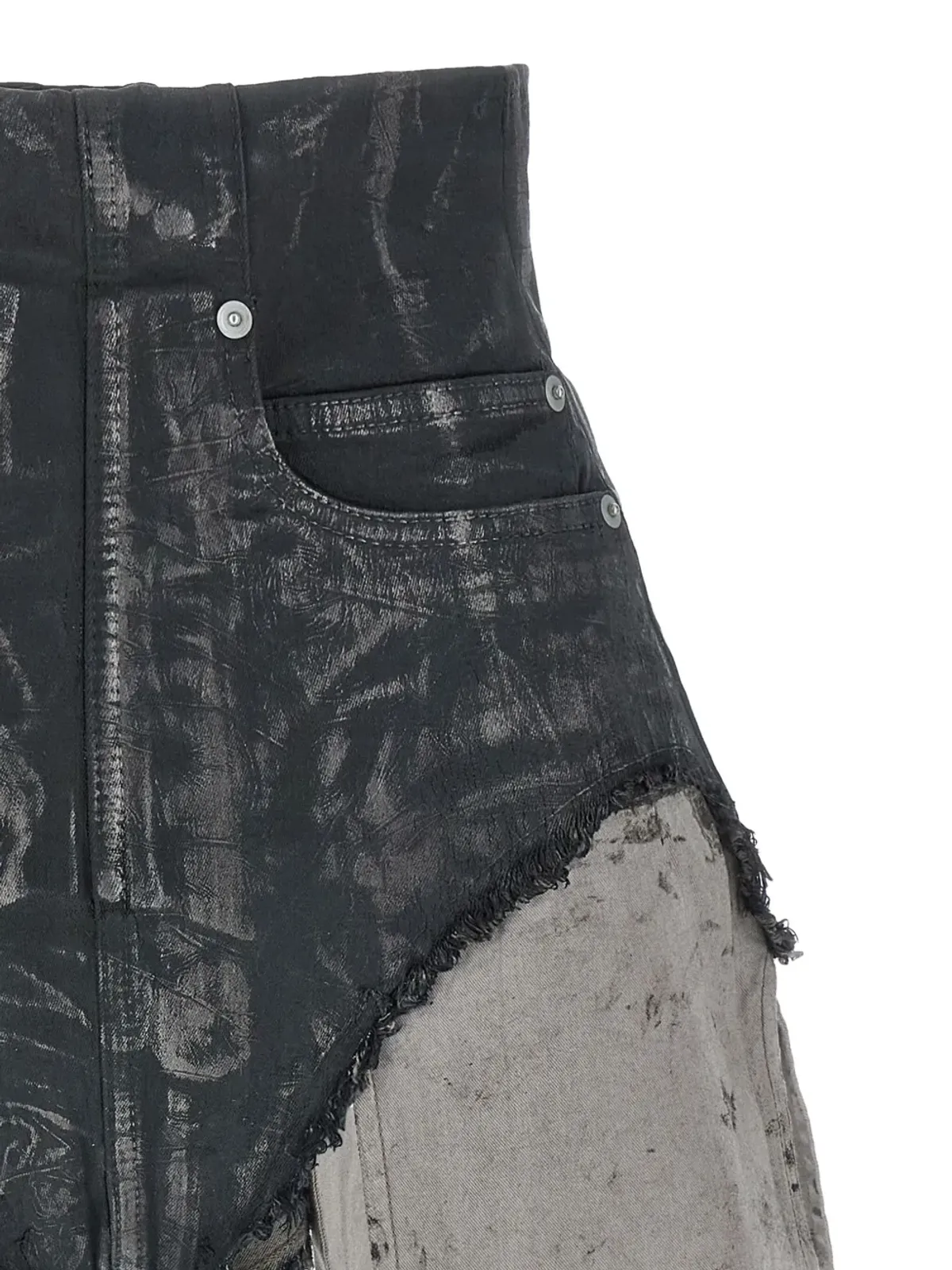 Rick Owens DRKSHDW Dirt Cutoffs コーティング加工フリンジショーツ - 画像4