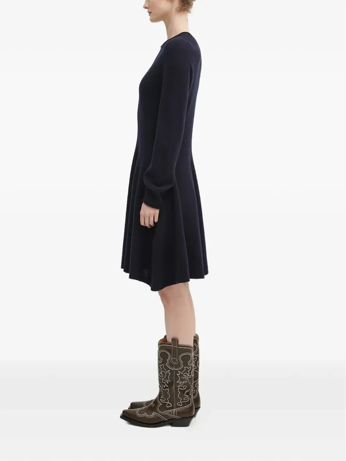 Lacoste 長袖ロゴ入りミニドレス - Blue - 画像2