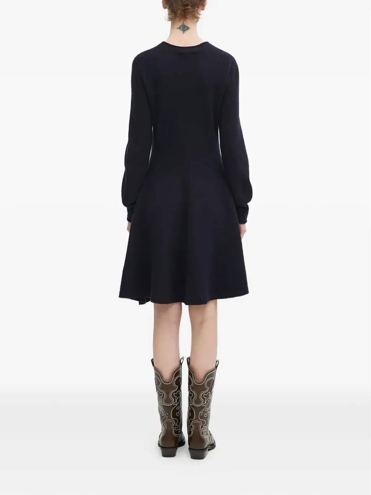Lacoste 長袖ロゴ入りミニドレス - Blue - 画像3