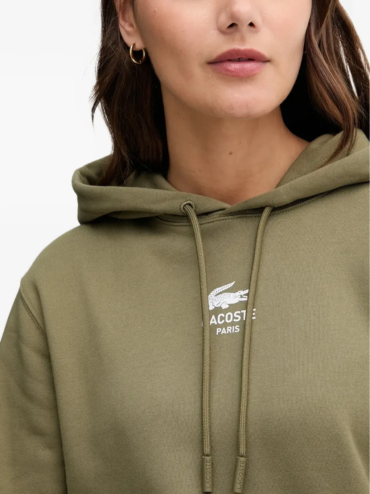Lacoste ドローコード ロゴ フード付きパーカー - グリーン - 画像4