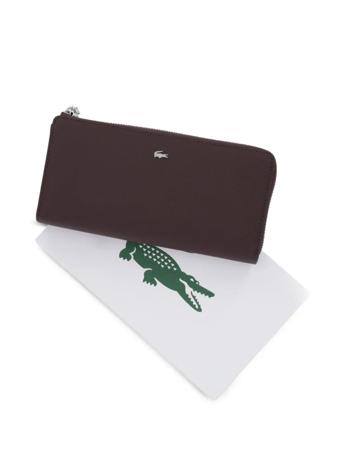 Lacoste ロゴプレート付きジップウォレット - Brown - 画像5