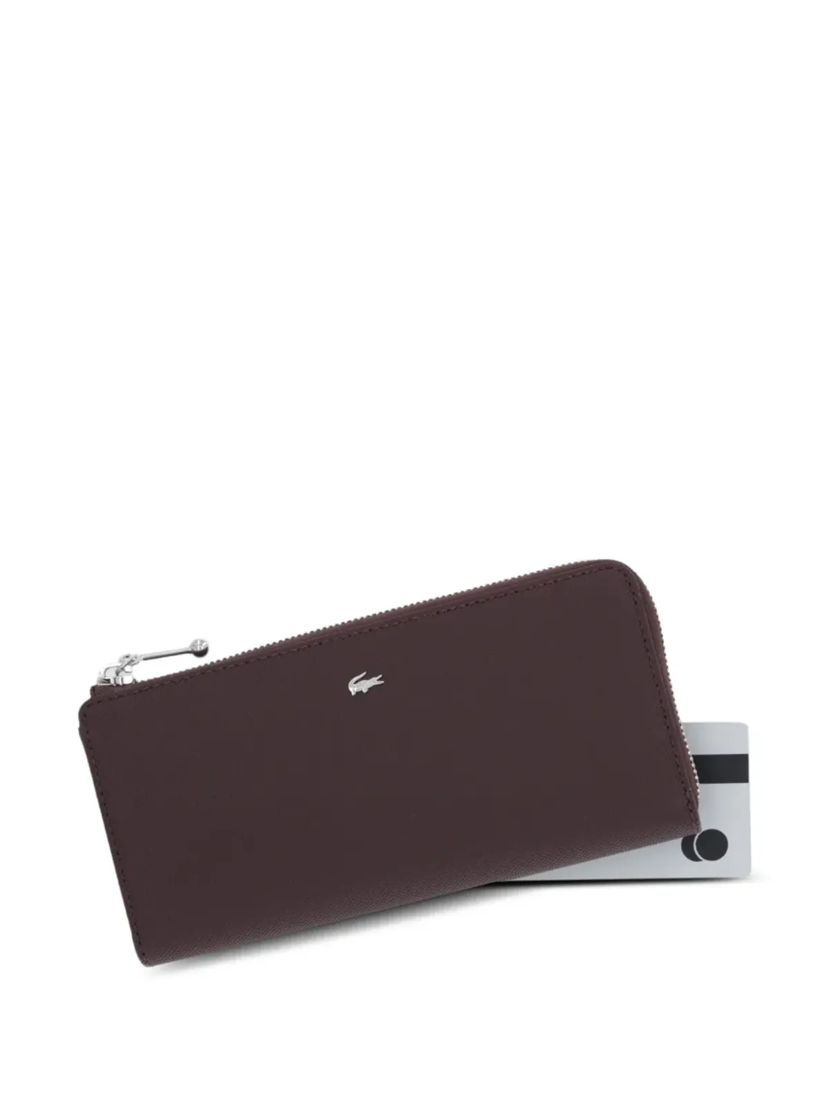 Lacoste ロゴプレート付きジップウォレット - Brown - 画像2