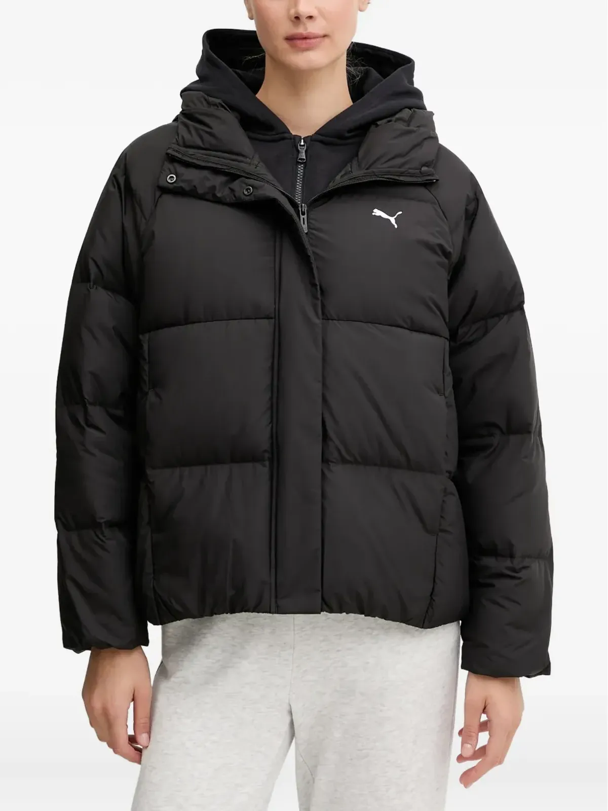 PUMA hooded logo-detail jacket - Black - 画像1