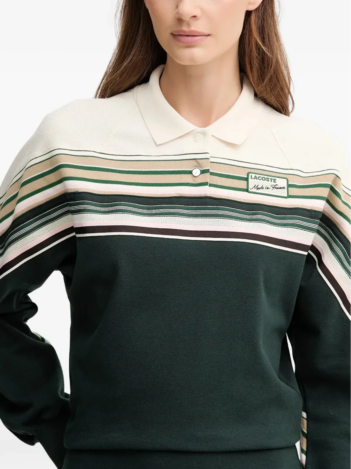 Lacoste ストライプ柄の衿付きミディドレス - 画像5