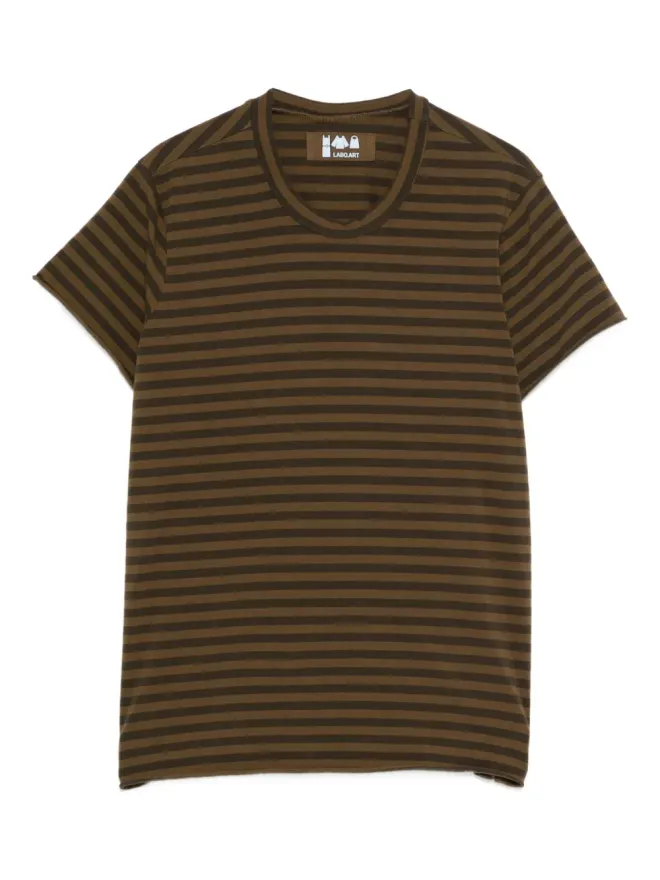 Labo Art Labo Art リコ ストライプ半袖Tシャツ - ブラウンの商品画像
