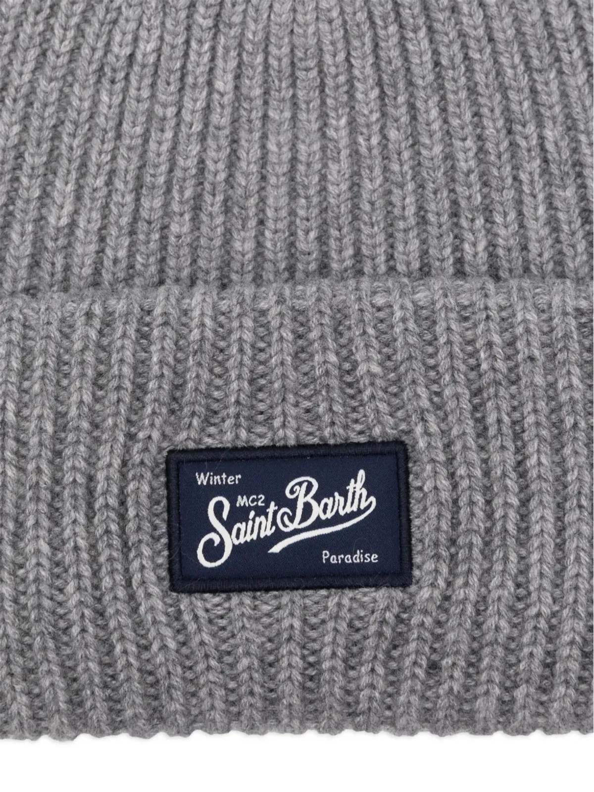 MC2 Saint Barth ロゴ刺繍入りリブ編みビーニー（グレー） - 画像3