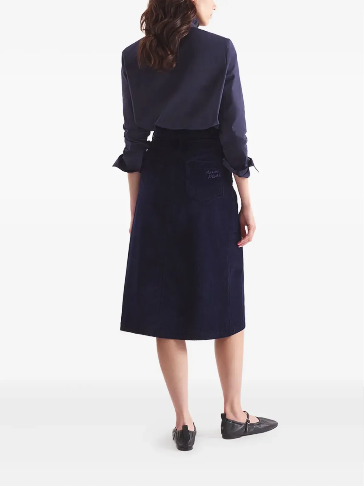 Maison Kitsuné コーデュロイのスリットスカート - 画像3