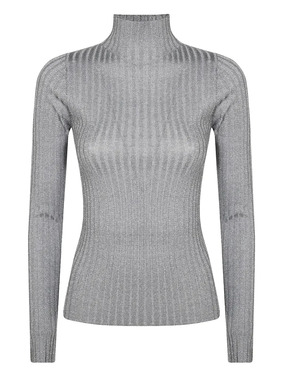 LIU JO lurex ribbed sweater - Grey - 画像1