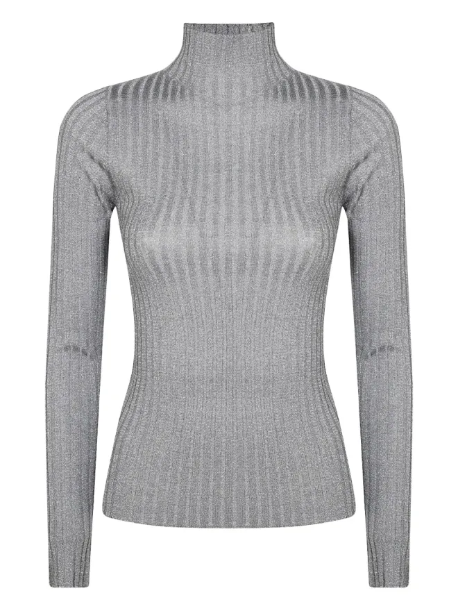 LIU JO LIU JO lurex ribbed sweater - Greyの商品画像