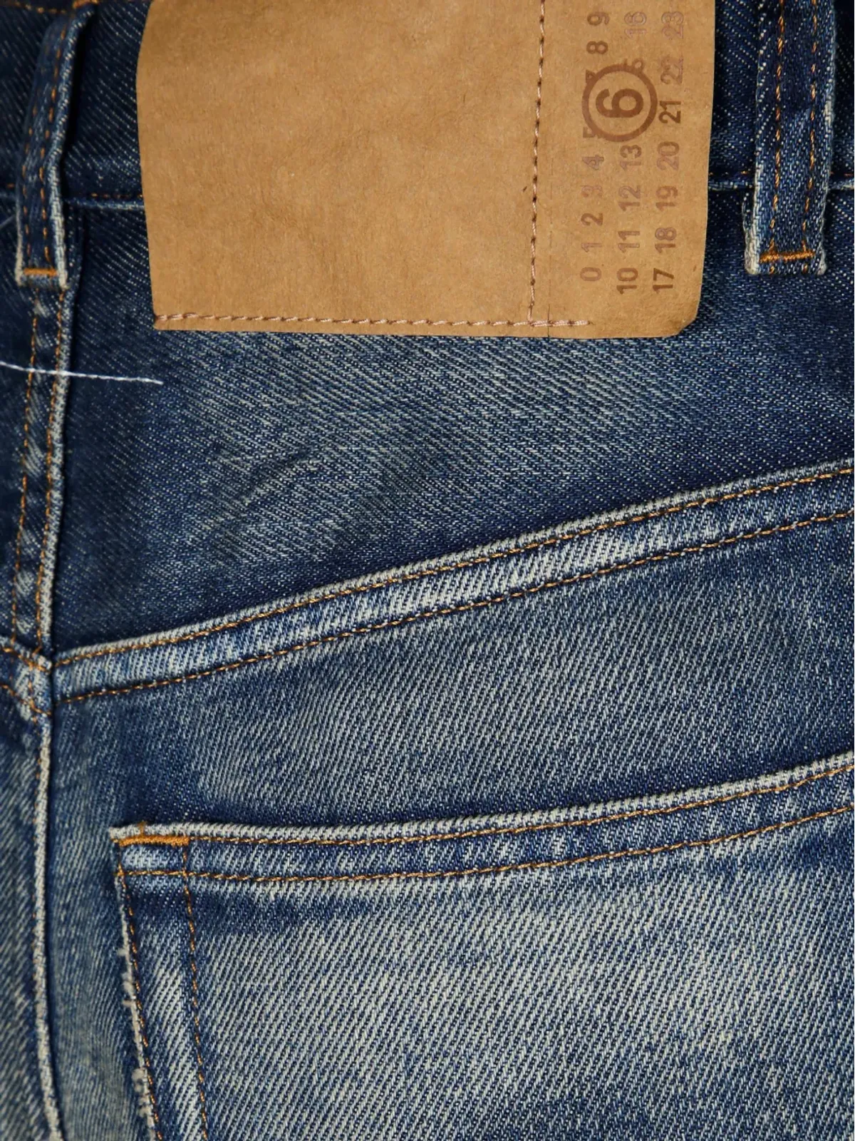 MM6 Maison Margiela ロゴパッチ付きパネルドジーンズ - 画像3