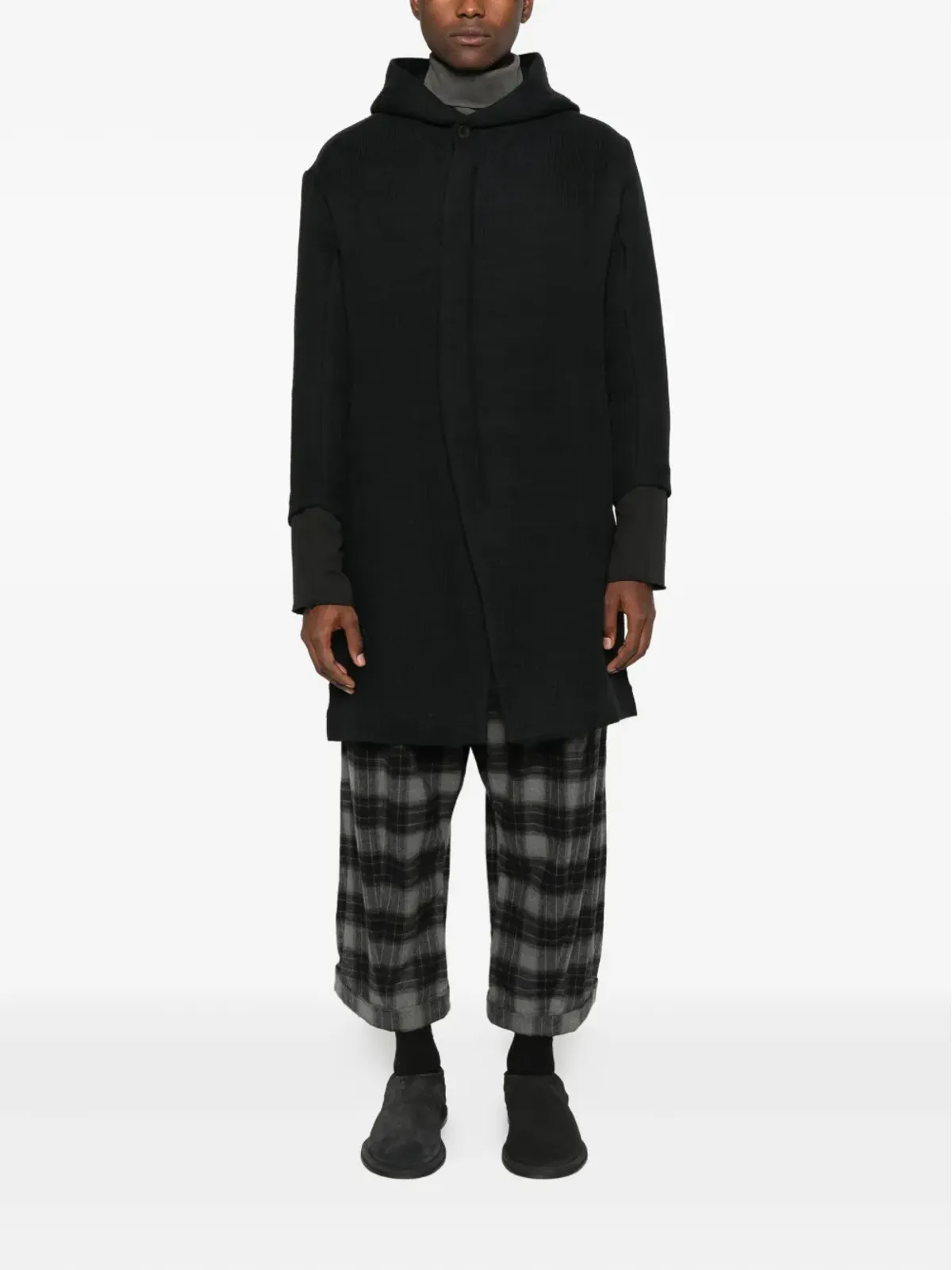 Individual Sentiments フ hooded coat ブラック - 画像2
