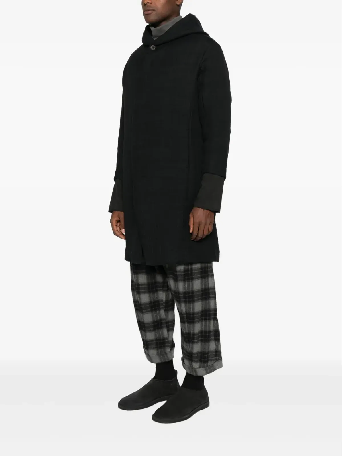 Individual Sentiments フ hooded coat ブラック - 画像3