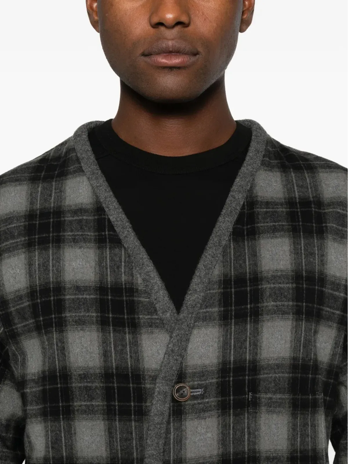 Individual Sentiments plaid-pattern cardigan - Grey - 画像5