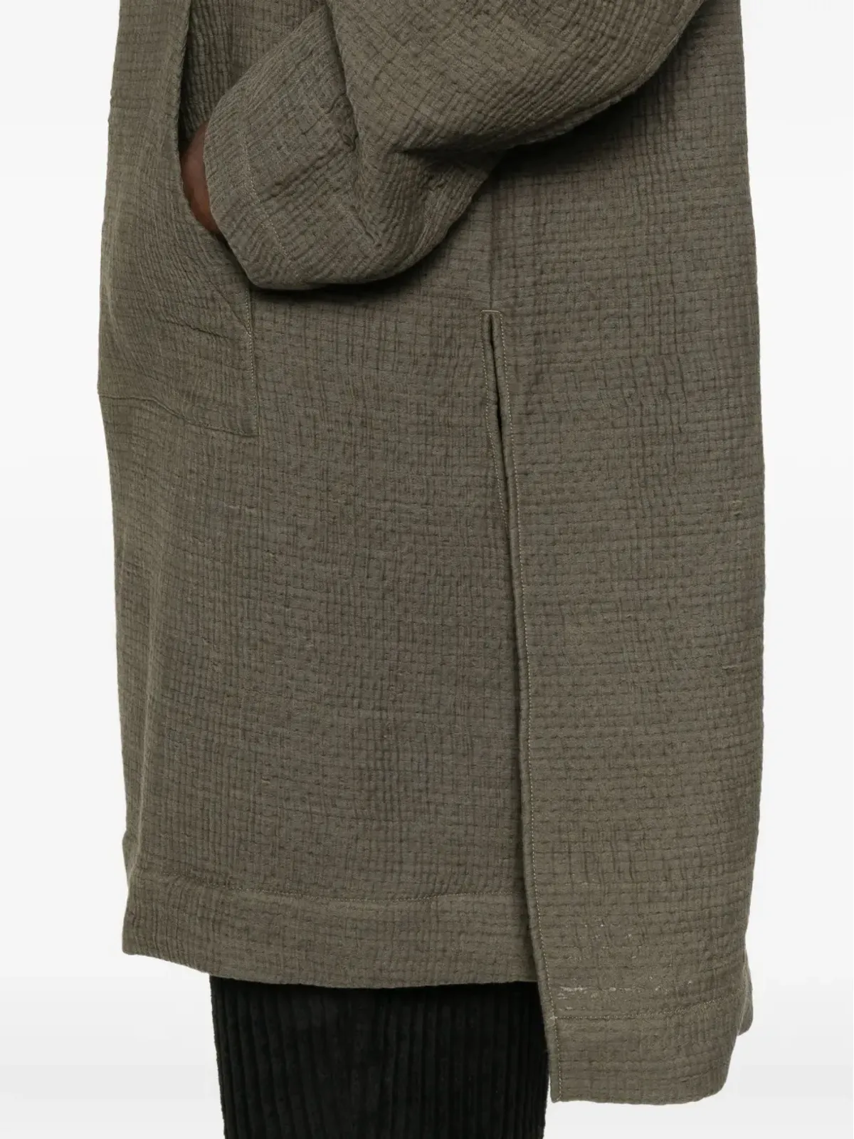 Individual Sentiments hooded long-sleeved coat - Green - 画像5