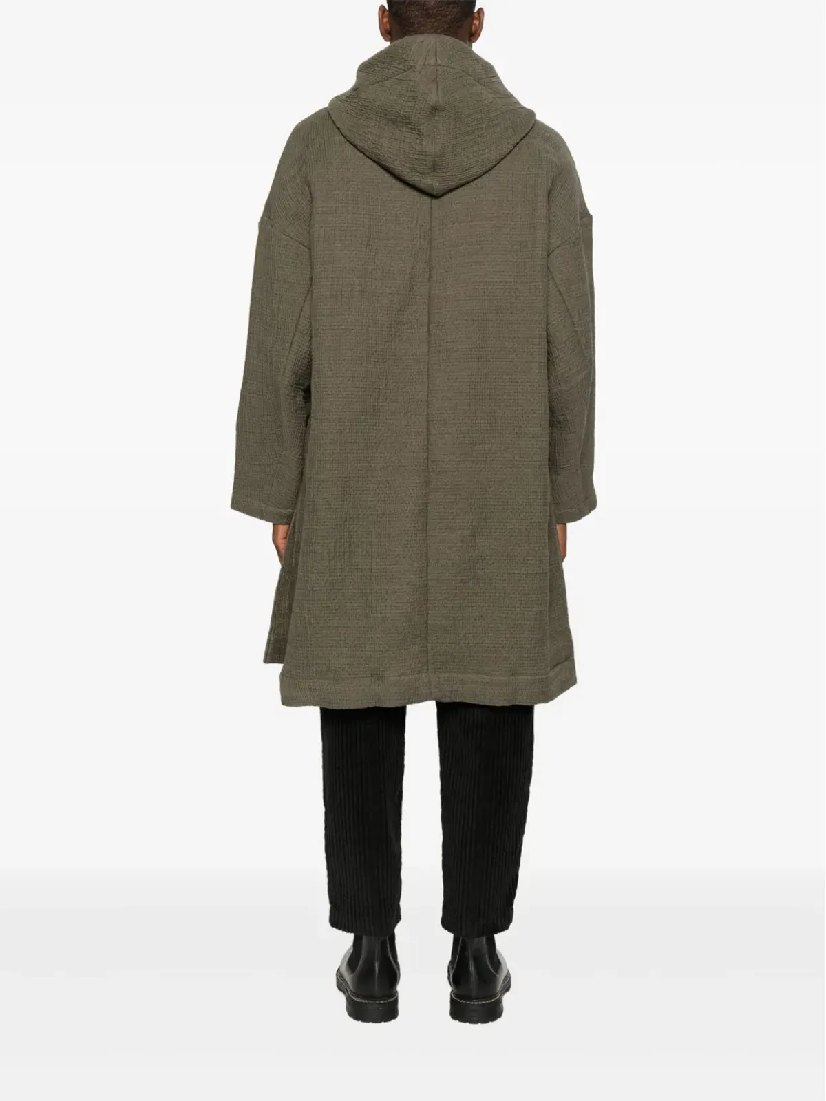 Individual Sentiments hooded long-sleeved coat - Green - 画像4