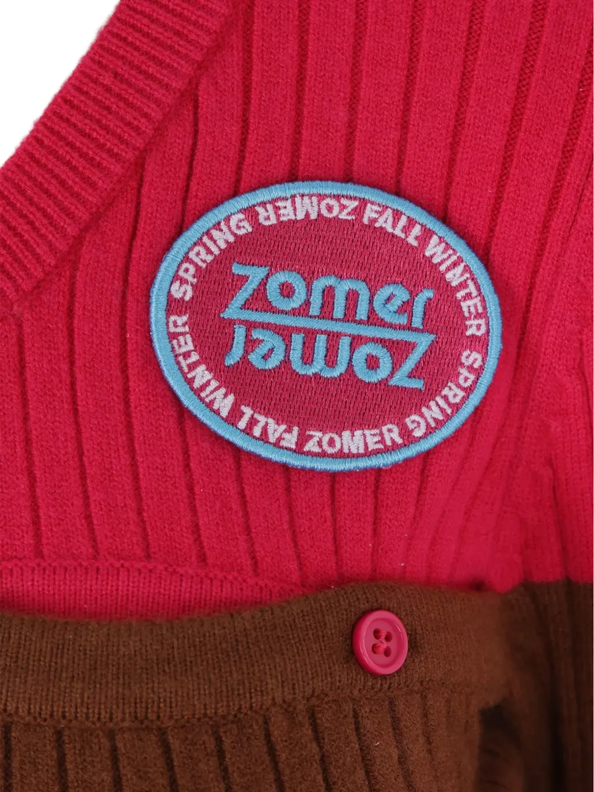 Zomer ロゴパッチ付きリブ編みポロトップ - 画像4