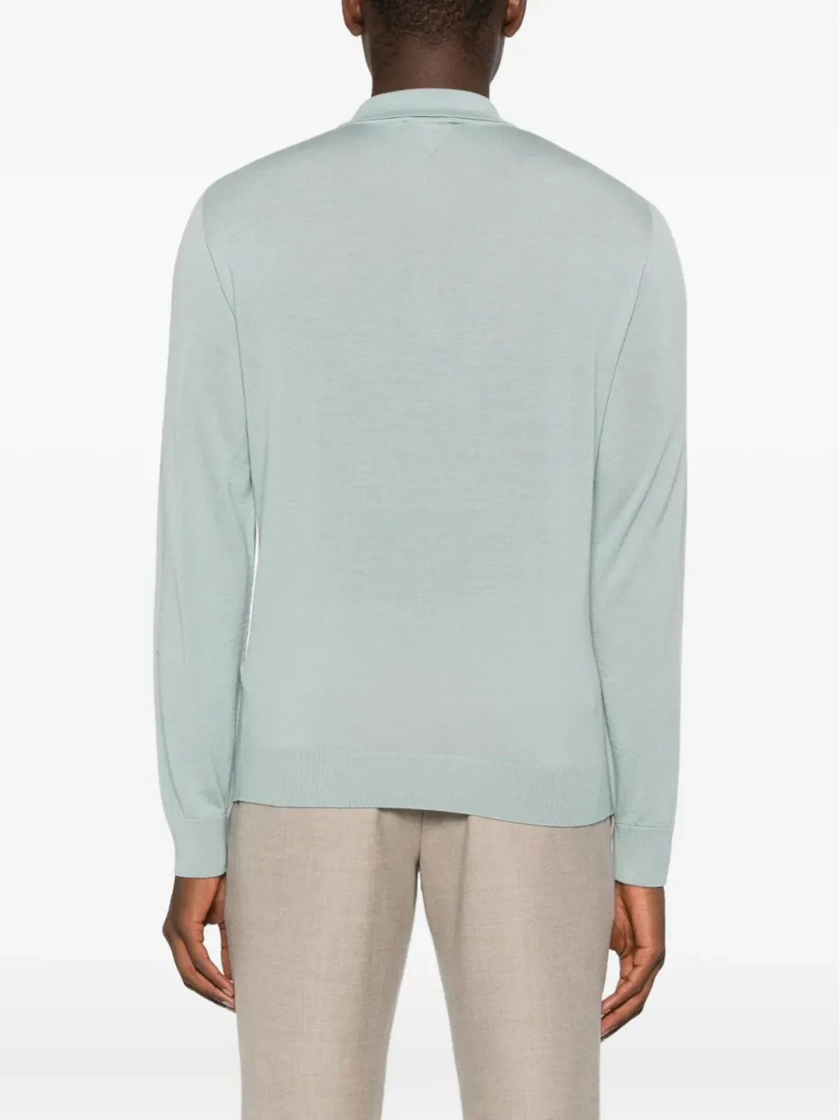 Canali ボタン留め長袖ポロシャツ - 画像3