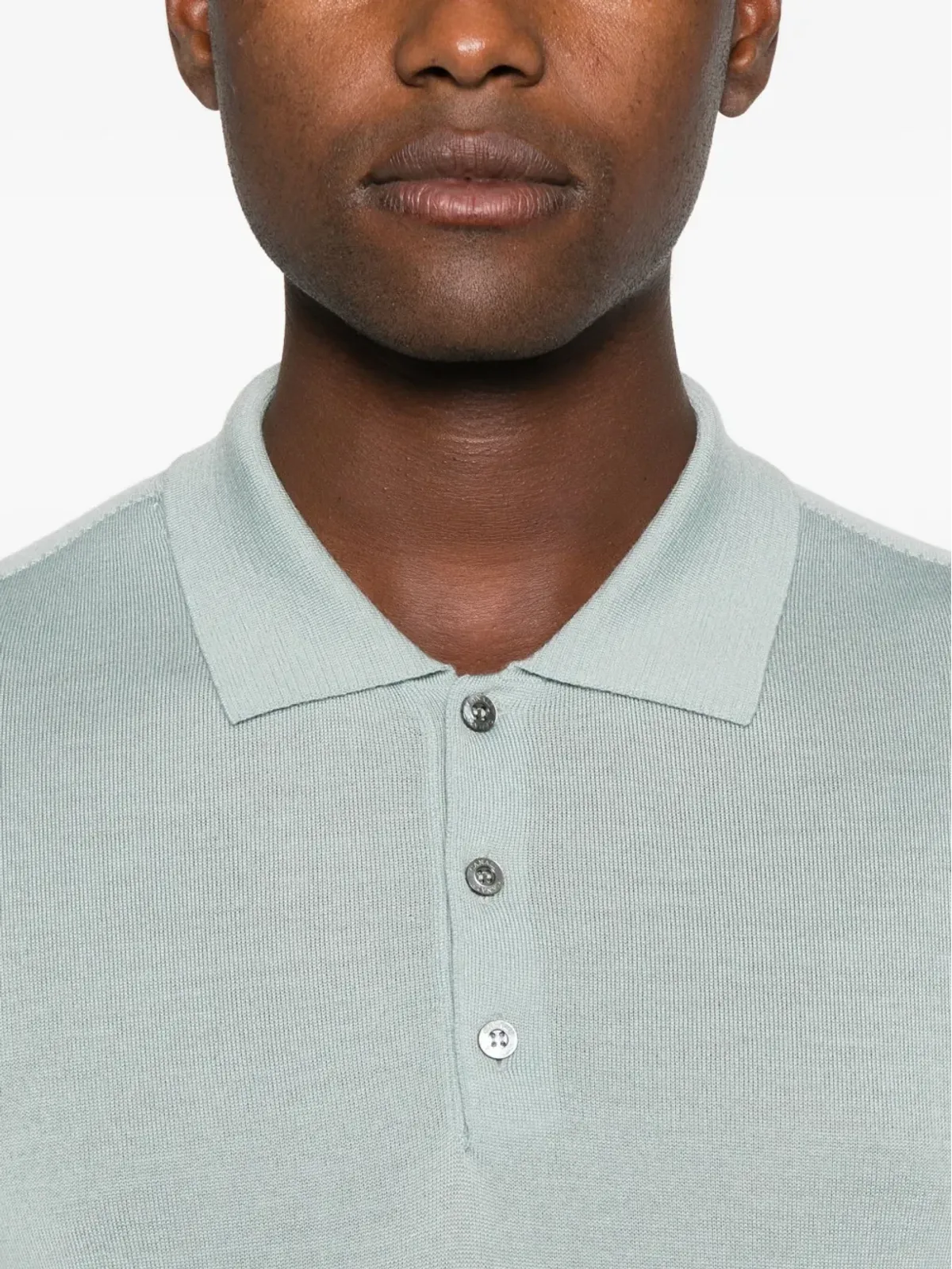 Canali ボタン留め長袖ポロシャツ - 画像4